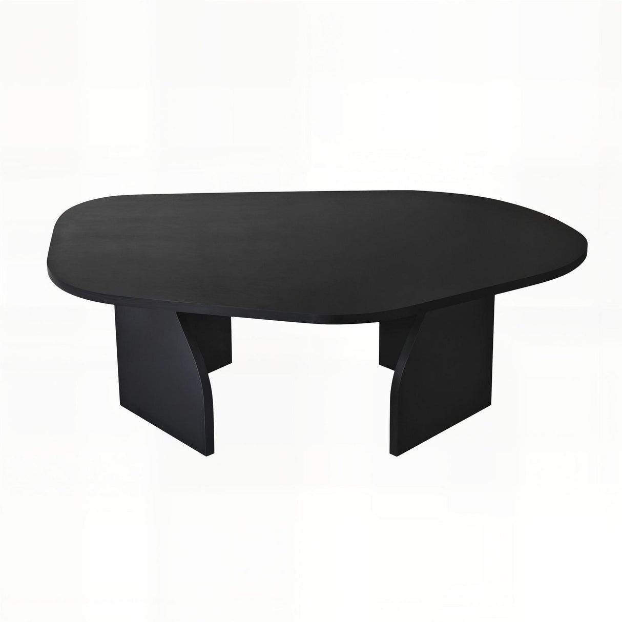 Rock coffee table oval black 100 x 60 cm Melamine coated wood composite
