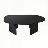 Rock coffee table oval black 100 x 60 cm Melamine coated wood composite