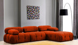 Modulaire bank 3-zits met hocker Bubble oranje rood