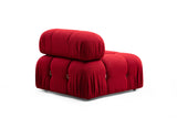 Modulaire bank 3-zits met hocker Bubble velvet rood