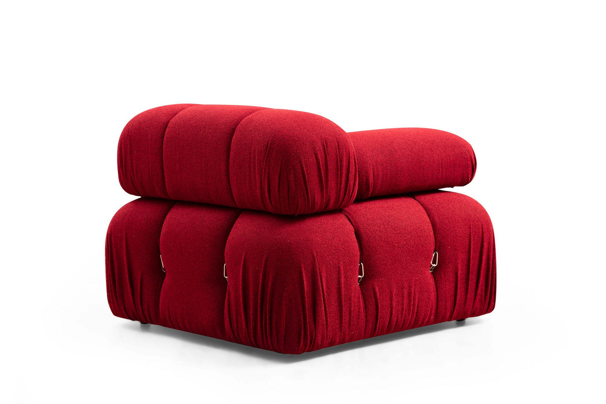 Modulaire bank 3-zits met hocker Bubble velvet rood