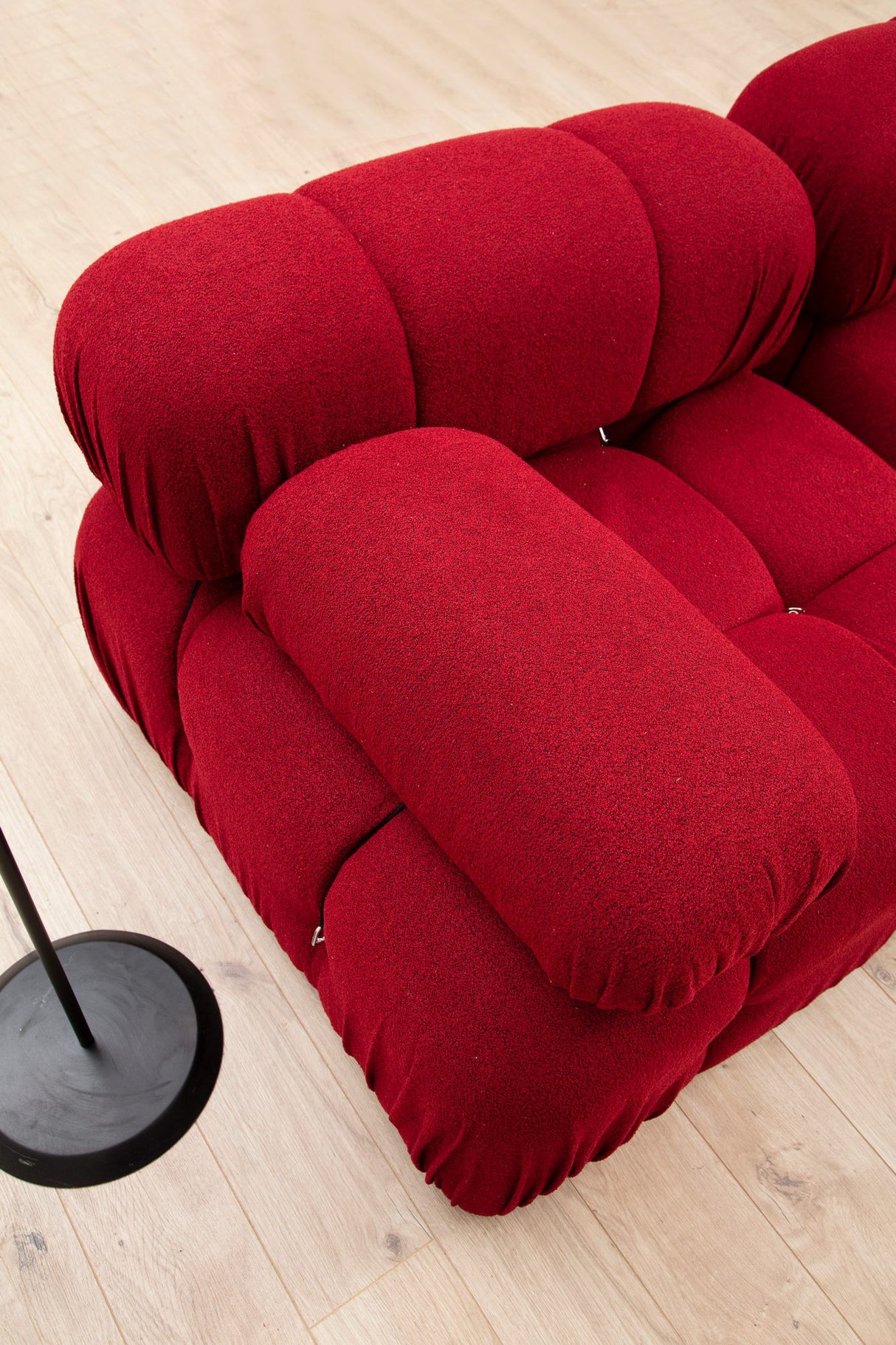 Modulaire bank 3-zits met hocker Bubble velvet rood