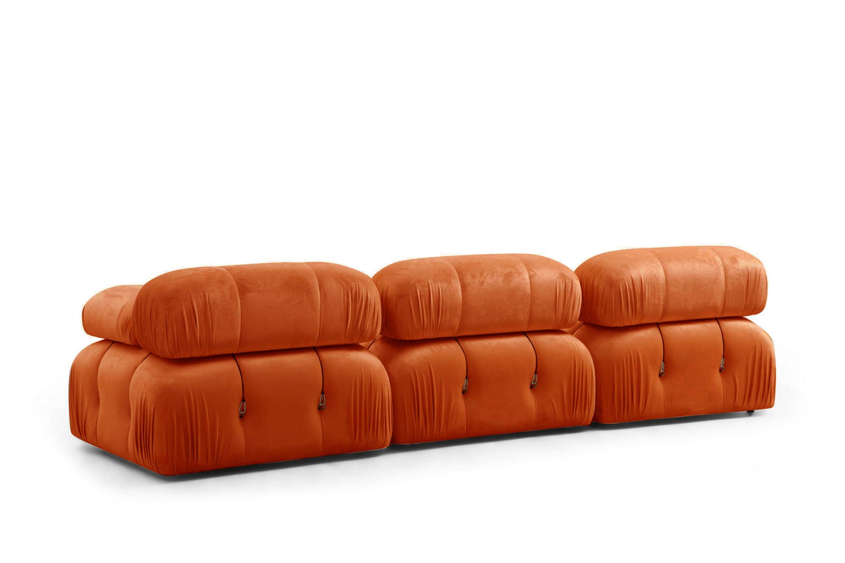 Modulaire bank 3-zits Bubble velvet oranje