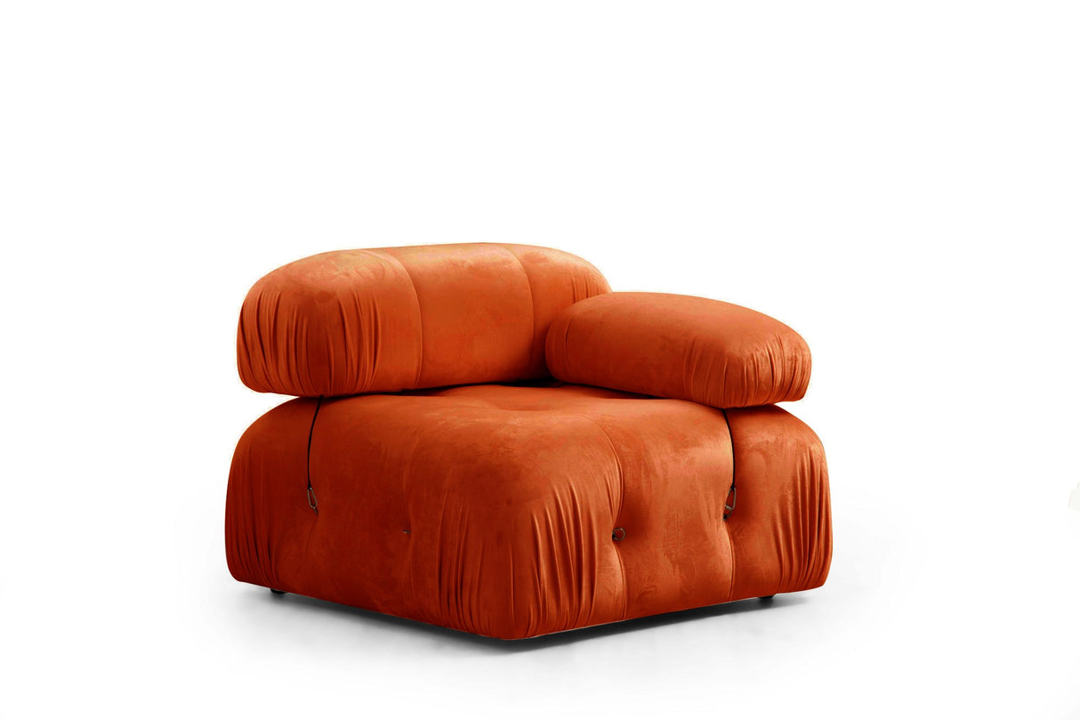 Modulaire bank 3-zits Bubble velvet oranje