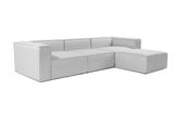 Modulaire bank 3-zits met hocker Fora grijs