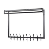 Coat rack Kimi 20-Hook Black Ceramic - With Rod and Hat Shelf 