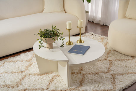 Coffee table Wood White 85 cm Melamine Orin 