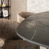 Danish Oval Dining Table Iris 140x80 cm Spindle Base Ceramic Look 