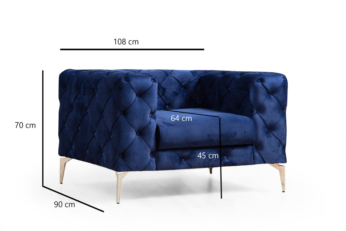 Fauteuil Como Navy Blauw