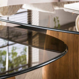 Set of 2 Marea triangular coffee tables bronze glass 91x71 cm 