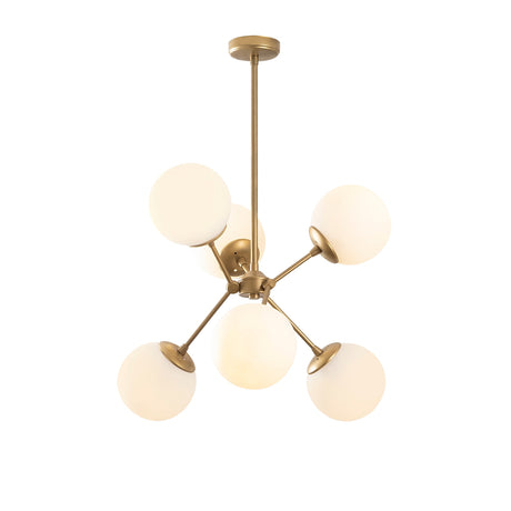 Chandelier 6-light Gold Glass Sereno 