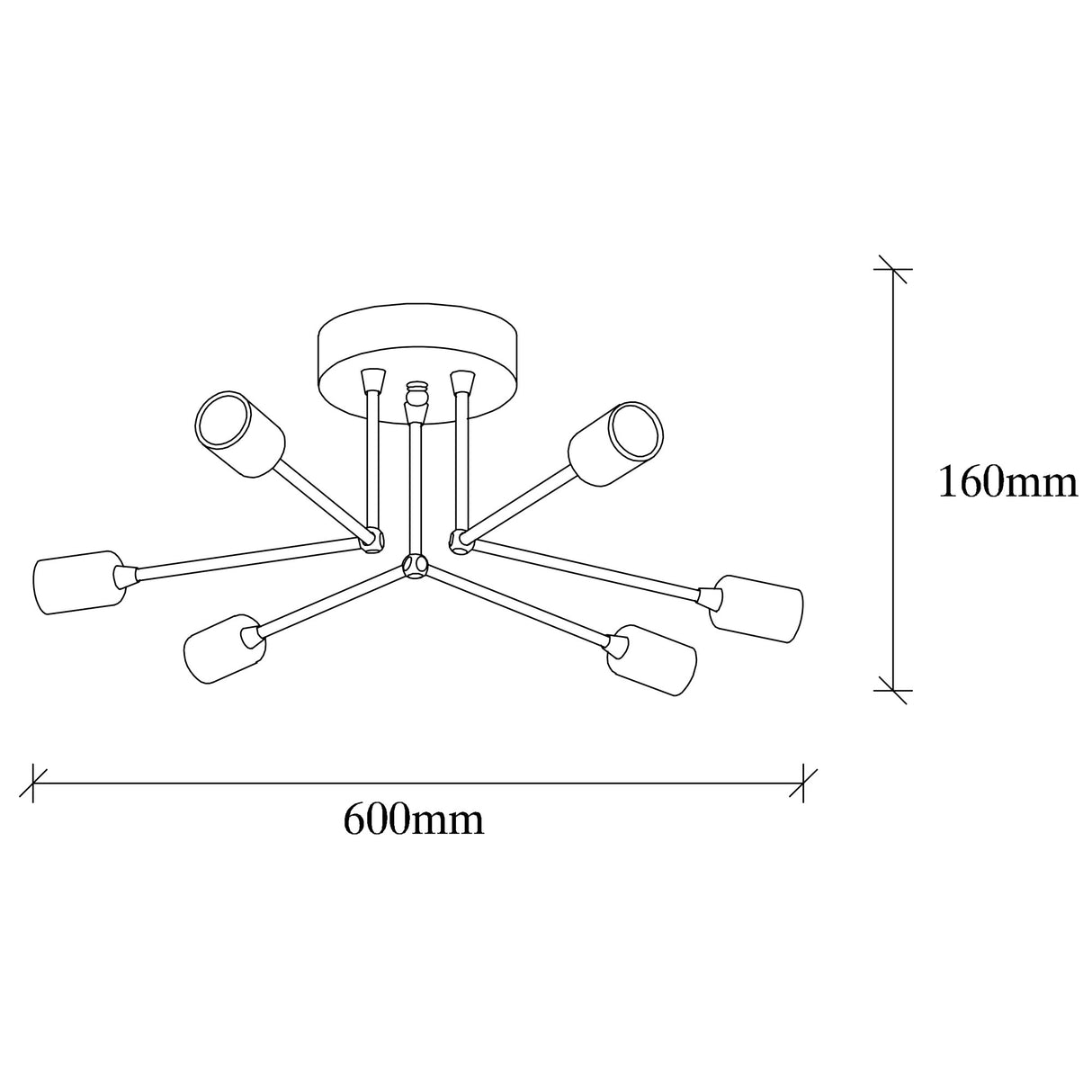 Ceiling lamp Black Metal Sentinel 