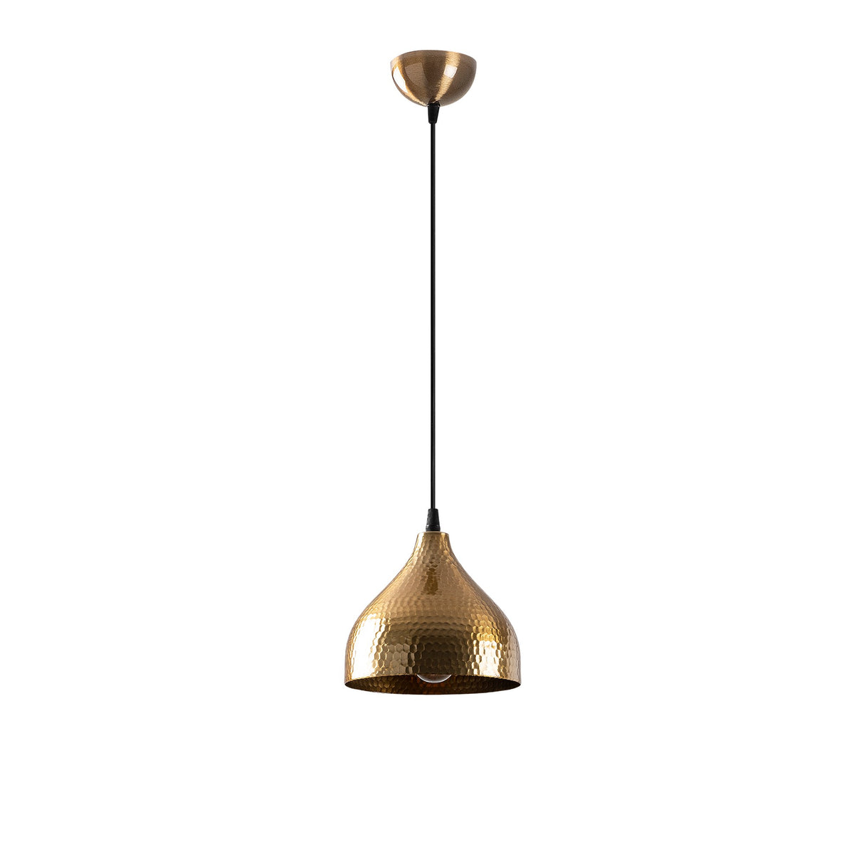 Round Pendant Lamp Bronze-colored Metal Eclipse 