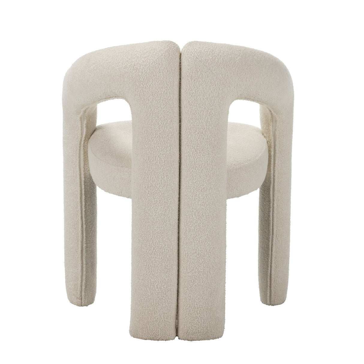 Design Dining Chair Ivory Bouclé Maro - Fully Upholstered 