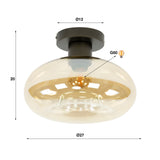 Plafondlamp Sola 1-lichts Amber glas 27 cm
