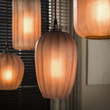 Hanging lamp 5-light brown frosted glass Arda