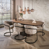 Hanging lamp 7-light brown frosted glass Arda