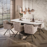 Hanging lamp 7-light brown frosted glass Arda
