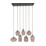 Hanging lamp 7-light brown frosted glass Arda