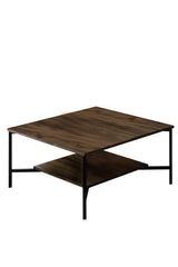 Furniture Set Walnut-Black - Chrome Line - Coffee table + TV cabinet