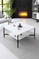 Meubelsets - Meubelset Wit - Zwart - Chrome Line - Salontafel + TV Meubel - Dimehouse