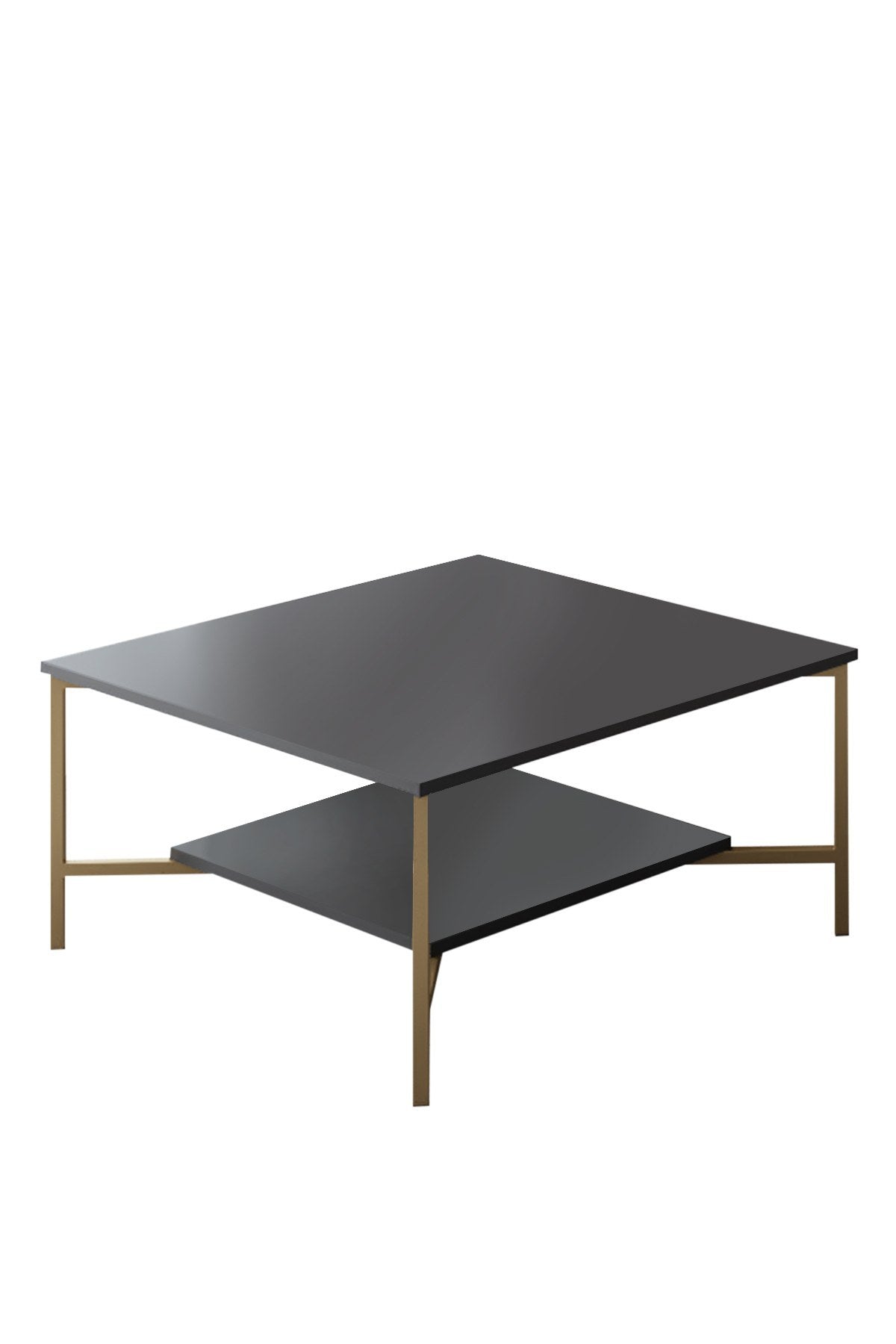 Furniture Set Anthracite-Gold - Gold Line - Coffee Table + TV Furniture