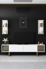 Furniture Set White-Gold - Gold Line - Coffee Table + TV Furniture