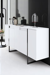 Modern Dresser White Luxury 160x80x35 - Black Frame