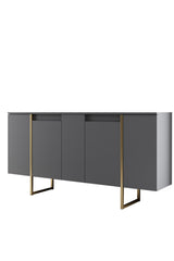 Modern Sideboard Anthracite Luxury 160x80x35 - Golden Frame 