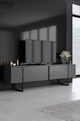 Furniture Set Anthracite Luxe - Coffee Table + TV Cabinet + Dresser - Black Frame