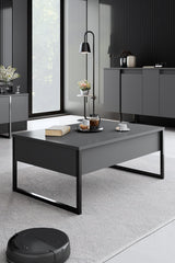 Furniture Set Anthracite Luxe - Coffee Table + TV Cabinet + Dresser - Black Frame