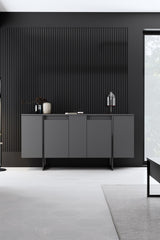 Furniture Set Anthracite Luxe - Coffee Table + TV Cabinet + Dresser - Black Frame
