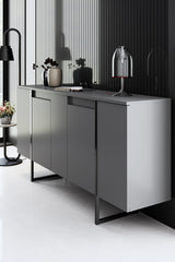 Furniture Set Anthracite Luxe - Coffee Table + TV Cabinet + Dresser - Black Frame