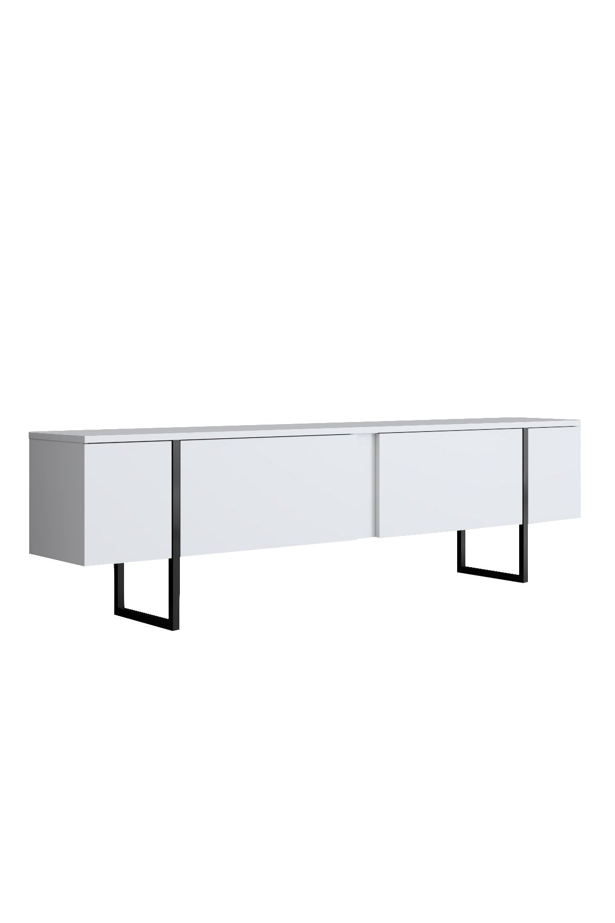 Meubelsets - Meubelset Wit Luxe - Salontafel + TV Meubel + Dressoir - Zwart Frame - Dimehouse