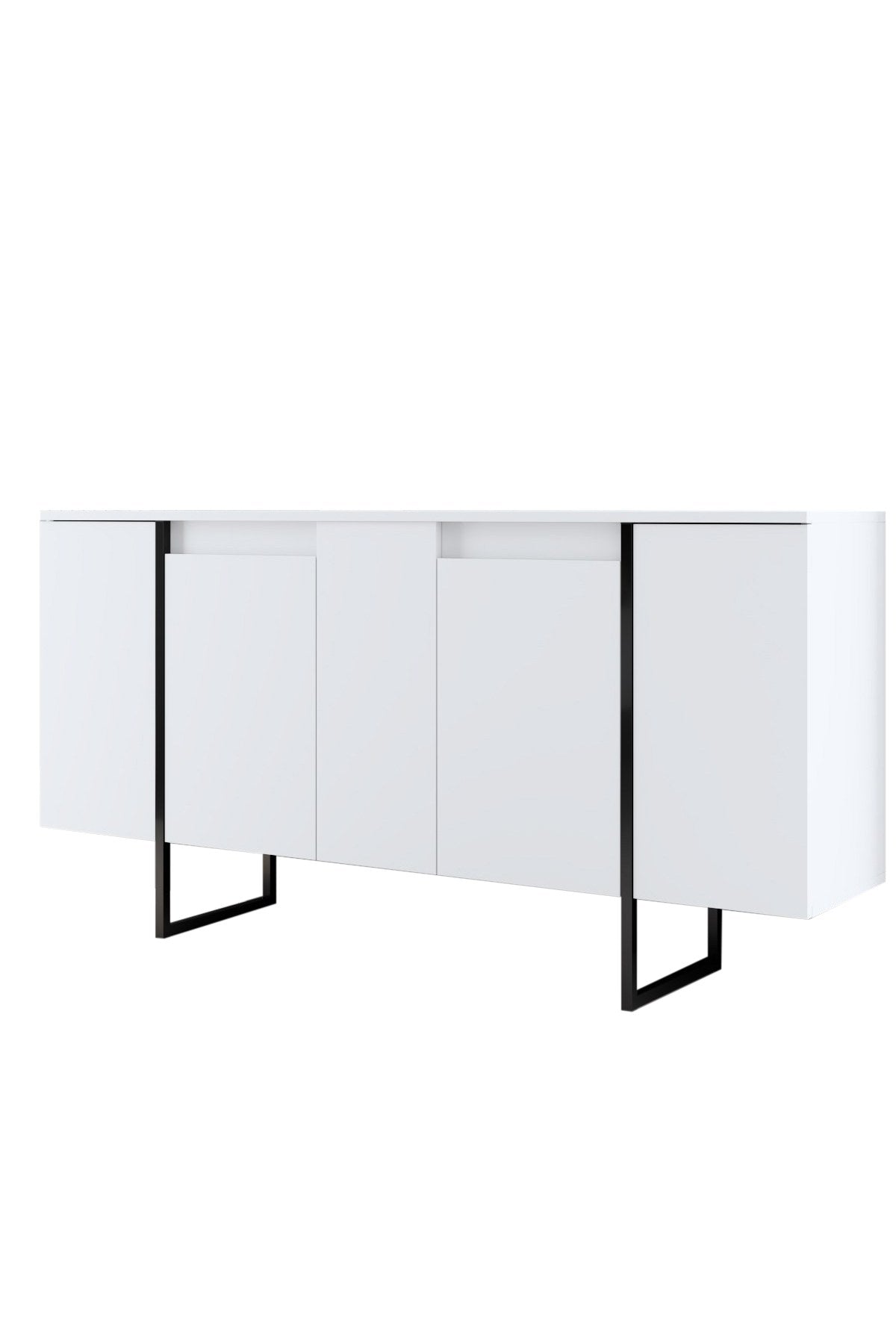 Meubelsets - Meubelset Wit Luxe - Salontafel + TV Meubel + Dressoir - Zwart Frame - Dimehouse