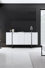 Meubelsets - Meubelset Wit Luxe - Salontafel + TV Meubel + Dressoir - Zwart Frame - Dimehouse
