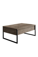 Furniture set Walnut Luxe - Coffee table + TV cabinet + sideboard - Black frame