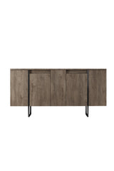 Furniture set Walnut Luxe - Coffee table + TV cabinet + sideboard - Black frame
