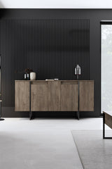 Furniture set Walnut Luxe - Coffee table + TV cabinet + sideboard - Black frame
