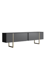 Meubelsets - Meubelset Antraciet Luxe - Salontafel + TV Meubel + Dressoir - Gouden Frame - Dimehouse