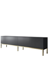 TV Meubels - TV Meubel Lord Antraciet Goud Melamine 180x47x30 cm - Dimehouse
