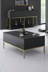 Meubelsets - Meubelset Antraciet Lord - Salontafel + TV Meubel + Dressoir - Gouden Frame - Dimehouse