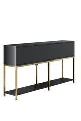 Meubelsets - Meubelset Antraciet Lord - Salontafel + TV Meubel + Dressoir - Gouden Frame - Dimehouse