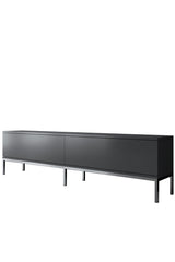 Furniture Set Anthracite Lord - Coffee Table + TV Cabinet + Dresser - Silver Frame