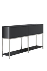 Furniture Set Anthracite Lord - Coffee Table + TV Cabinet + Dresser - Silver Frame