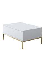 Furniture Set White Lord - Coffee Table + TV Cabinet + Sideboard - Gold Frame