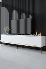 Furniture Set White Lord - Coffee Table + TV Cabinet + Sideboard - Gold Frame