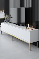 Furniture Set White Lord - Coffee Table + TV Cabinet + Sideboard - Gold Frame