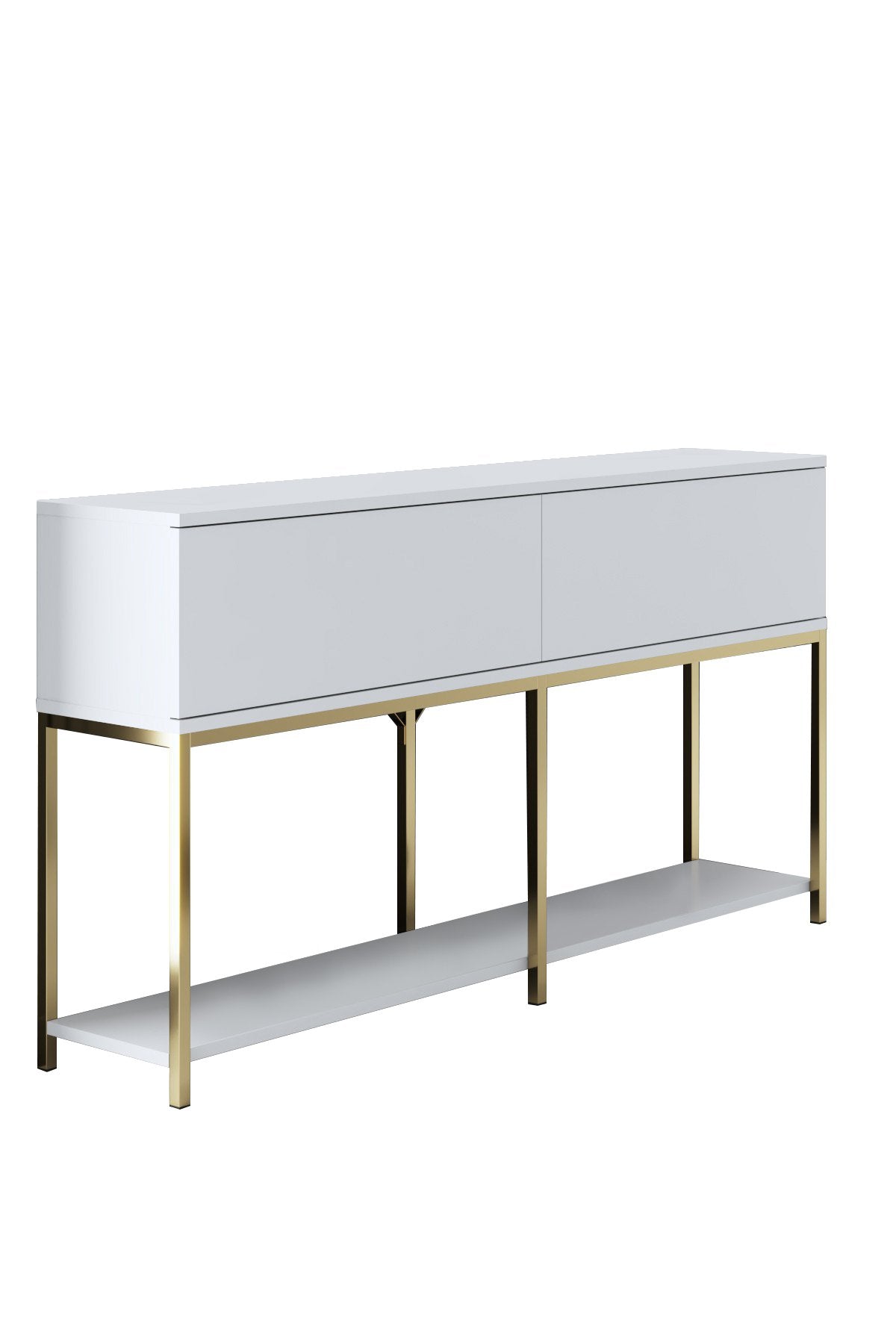 Furniture Set White Lord - Coffee Table + TV Cabinet + Sideboard - Gold Frame