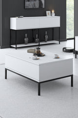 Meubelsets - Meubelset Wit Lord - Salontafel + TV Meubel + Dressoir - Zwart Frame - Dimehouse